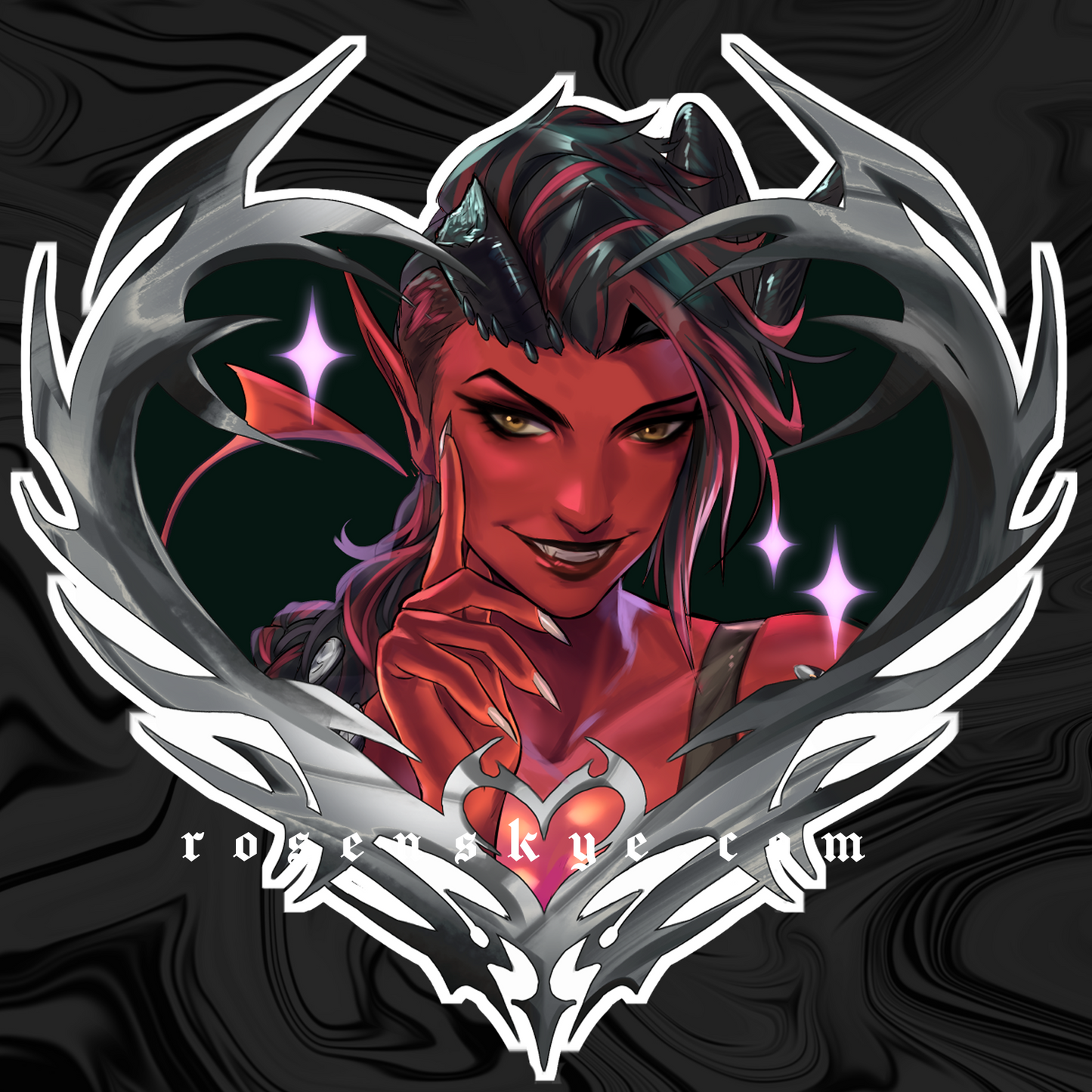 Tiefling Heart Sticker | Vinyl Sticker